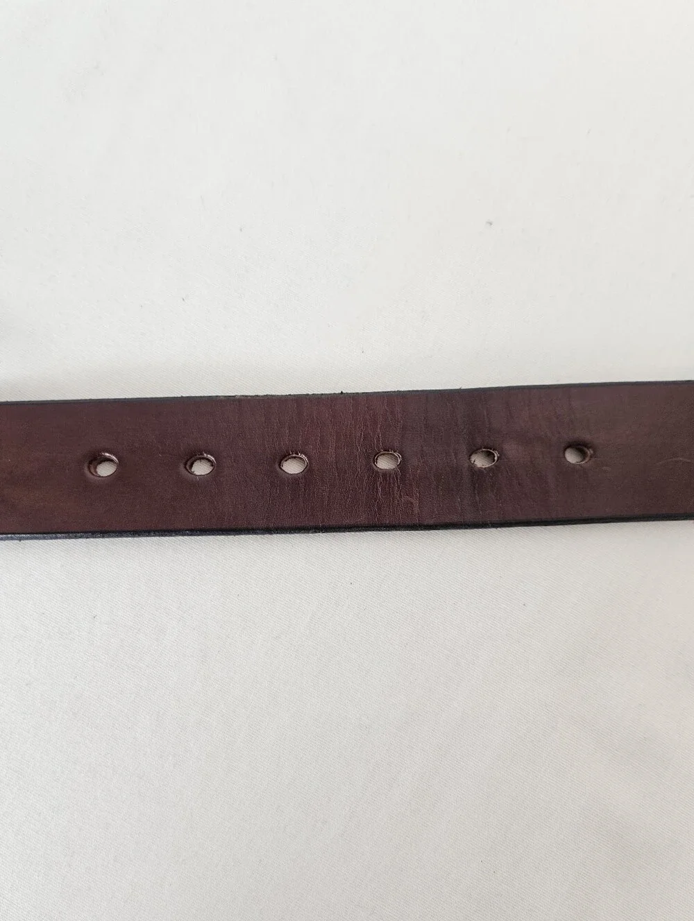 Classic Men's Brown Leather Belt with Matte Black Buckle Sz 34